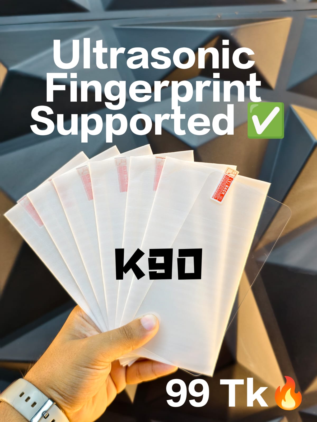 Ultrasonic Fingerprint Supported Full Transparent Screen Protector For Redmi K90